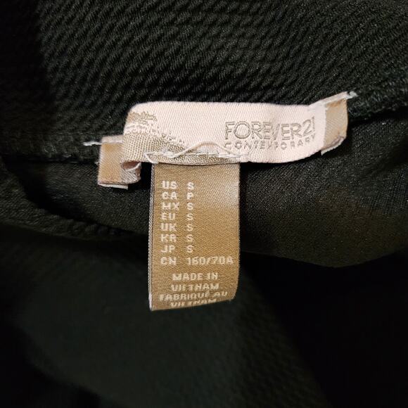 Forever 21 Womens Woven Knit Skater Skirt Size S Jrs Black Side Zip - Picture 6 of 10